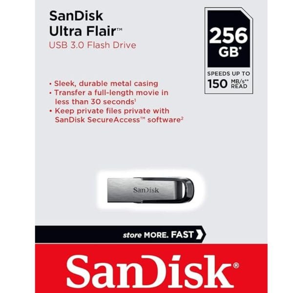 فلاش ميموري سانديسك الترا بمنفذ USB 3.0 256 جيجابايت، سعة 256.0 GB