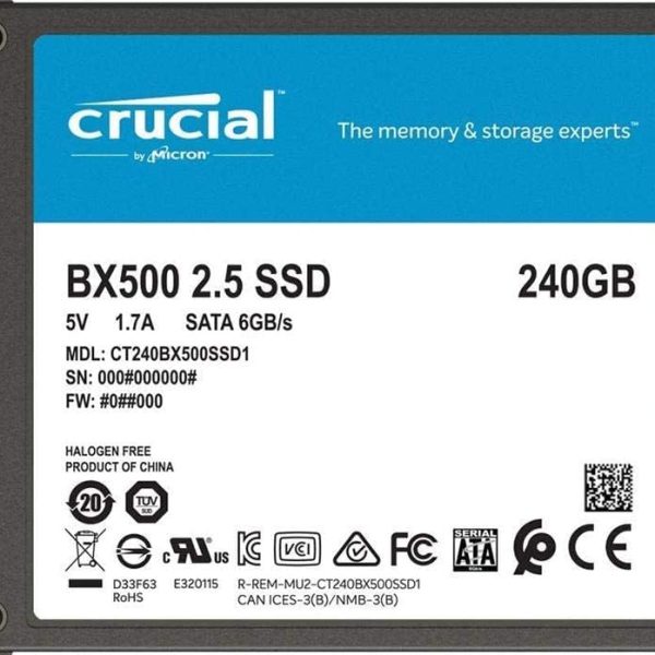 BX500-240GB ذاكرة تخزين SSD من كروشيال_ساتا 2.5 انش   (CT240BX500SSD1)