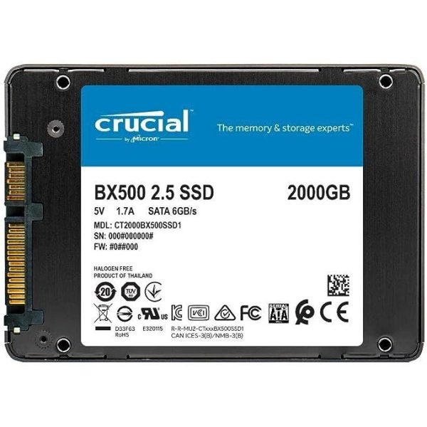 Crucial BX500 2TB SATA 2.5-inch SSD  (CT2000BX500SSD1)