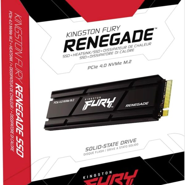 Kingston Fury Renegade 2TB PCIe Gen 4.0 NVMe M.2 Internal Gaming SSD with Heat Sink | PS5 Ready | Up to 7300MB/s | SFYRDK/2000G