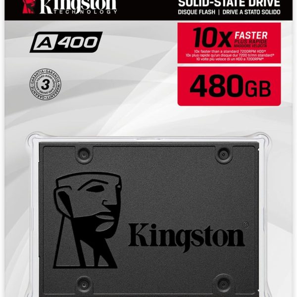 Kingston 480GB A400 SATA 3 2.5" Internal SSD SA400S37/480G - HDD Replacement for Increase Performance