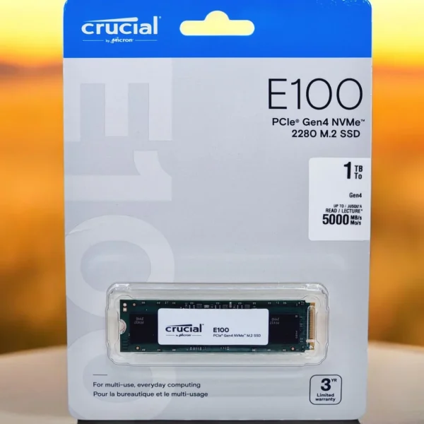 Crucial E100 1TB M.2 NVMe PCIe Gen4 Internal SSD, Up to 5,000MB/s